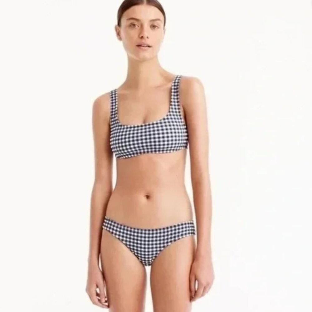 J. Crew Gingham Scoop Bikini Top/Bottom Plus Size XL